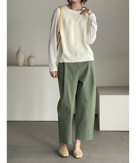 cropped tuck pants / 4color　hm2271