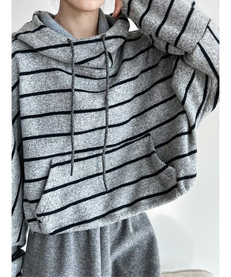 relaxed strip hoodie / 2color　hm2060