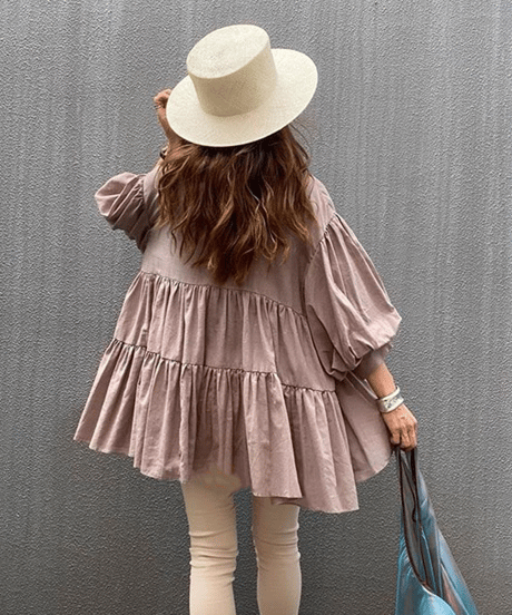 sheer smock blouse / 6color　hm2935