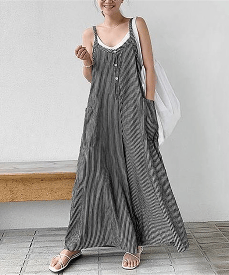 striped overall pants / 3color　hm2944