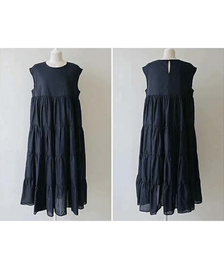 tiered cotton dress / 4color　hm2907