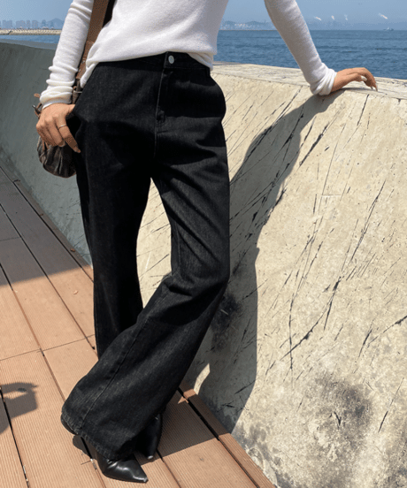 straight denim pants / 2color　hm1172