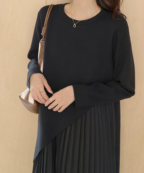 pleated docking dress / 2color　hm1674