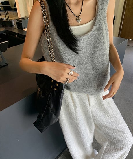 knit tank vest / 4color　hm1488