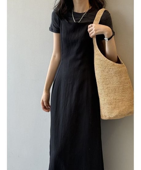 back tie jumperskirt / 2color　hm2281