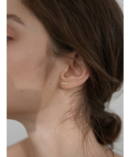 stone crescent pierce / 2color　hm2361