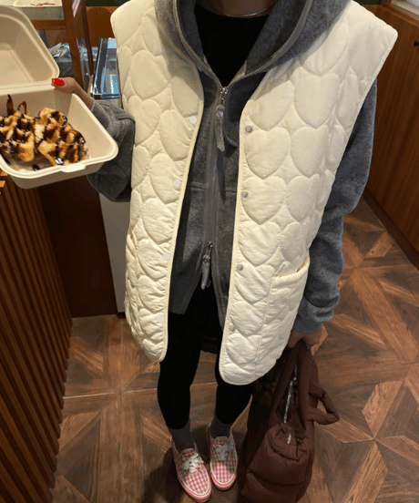 reversible quilting vest / 2color　hm1145