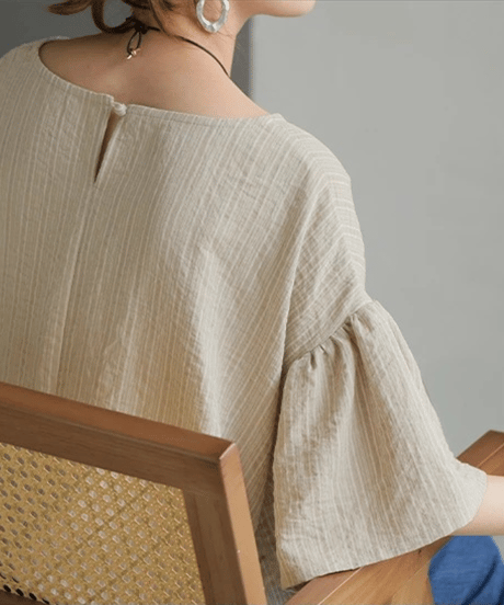 striped sleeve top / 2color　hm2949