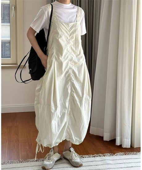 gathered overalls / 2color　hm2375