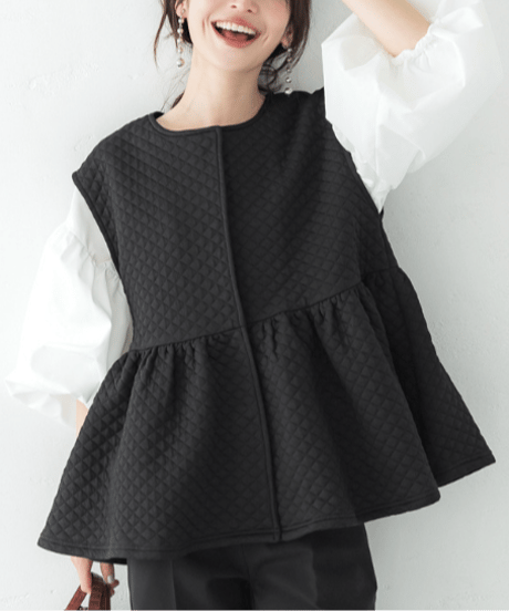 jacquard peplum vest　hm2586