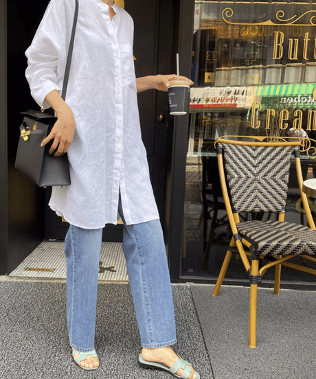 relaxed linen shirt　hm2939