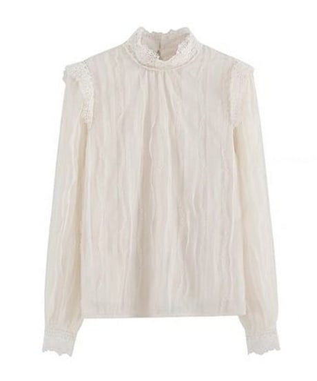 mockneck lace blouse　hm1983