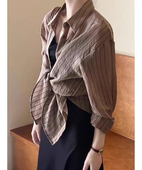 striped tencel shirt / 4color　hm2539
