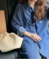 denim shirt dress　hm2917