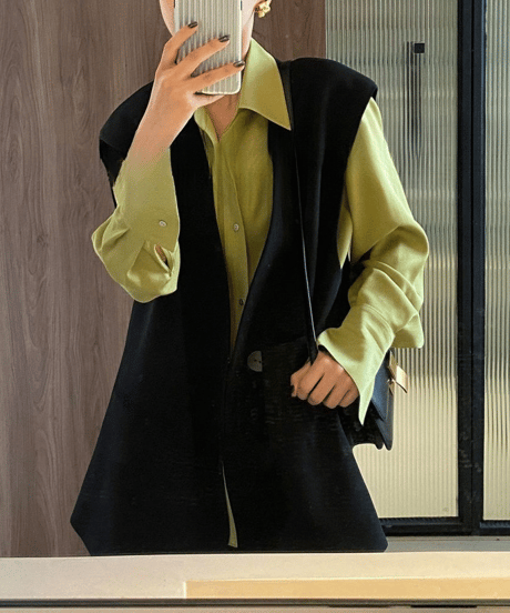 mode long vest / 2color　hm2850