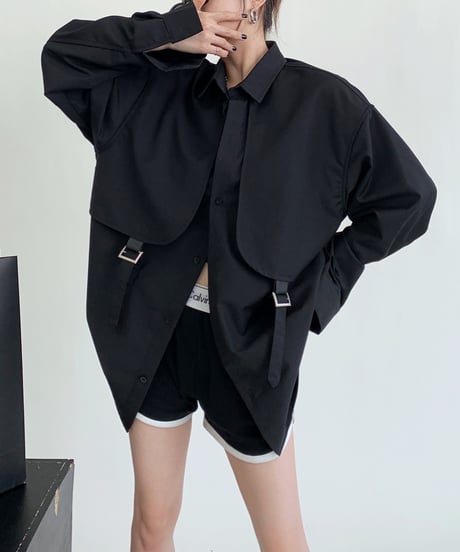 adjustable-belt shirt / 3color　hm1942