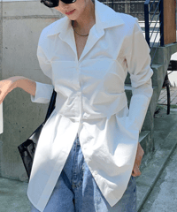 waist back ribbon blouse　hm2853