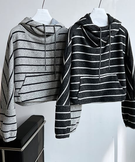 relaxed strip hoodie / 2color　hm2060