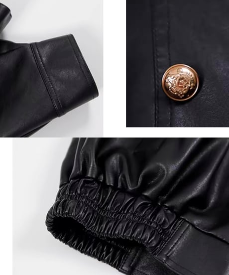 eco leather double jacket　hm1874