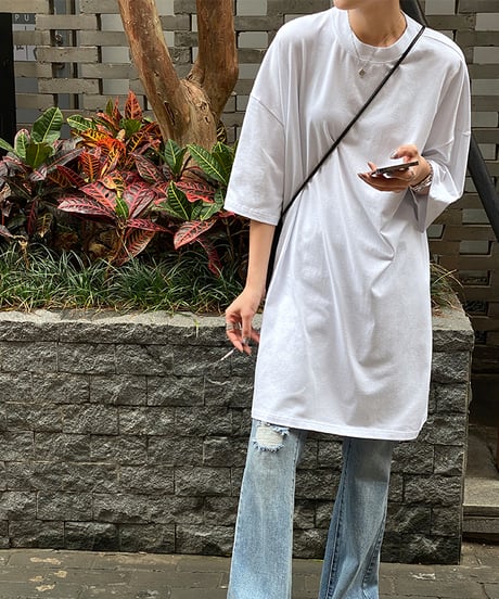 drop shoulder t-shirt dress / 3color　hm1349