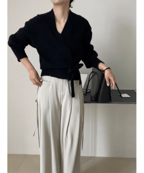 wrap knit cardigan / 5color　hm2617