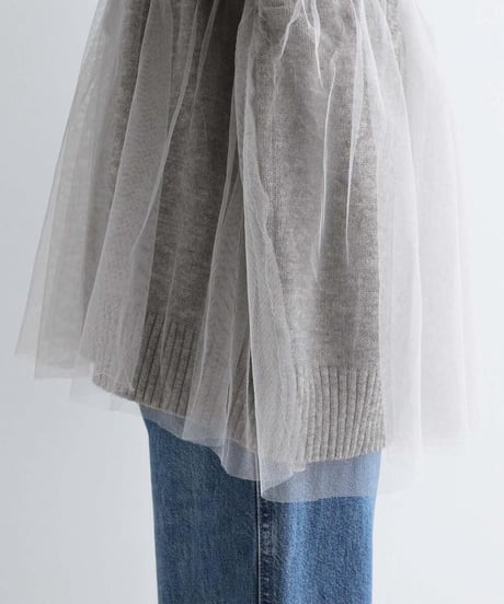 tulle knit top / 3color　hm2640