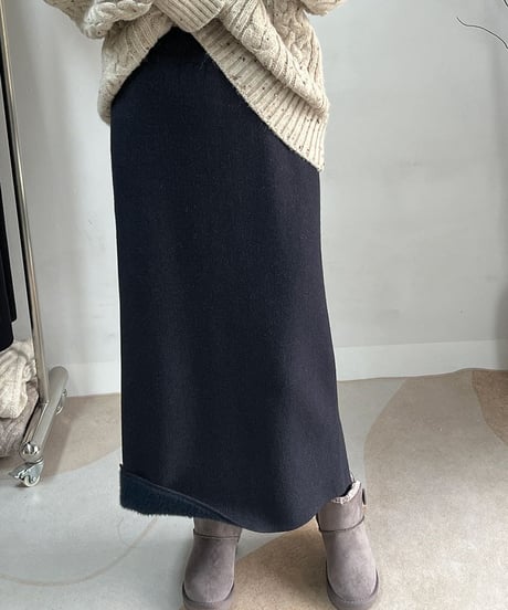 soft knit straight skirt / 6color　hm2678