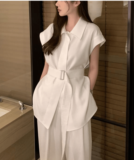 collared pants set / 3color　hm2863