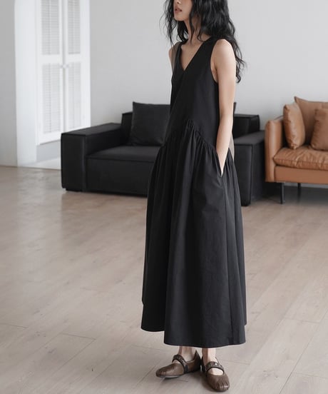 asymmetry gather dress　hm1518