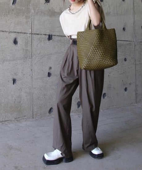 leather braid bucket-bag & pouch　hm1590