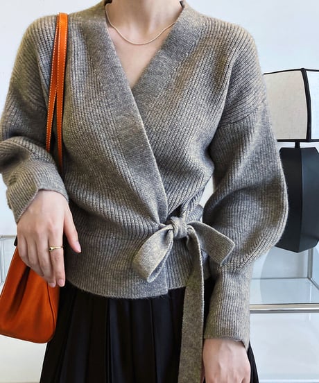 wrap knit cardigan / 5color　hm2617