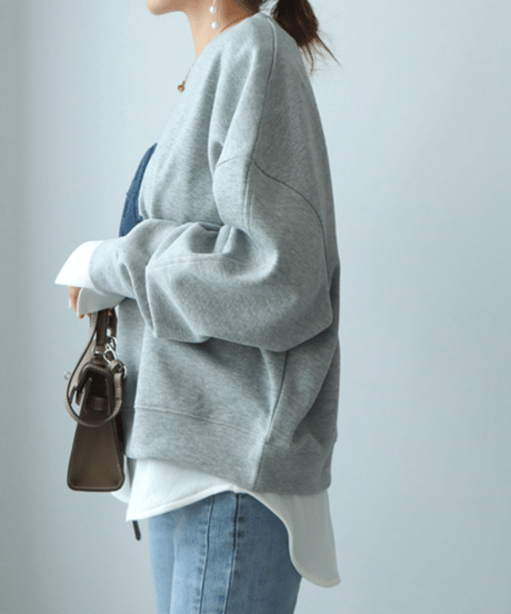 button sleeve slim fit top / 2color　hm1655
