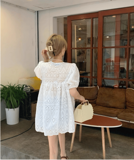eyelet lace blouse　hm2920