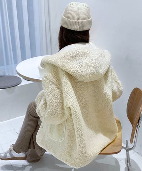 hoodie boa jacket / 2color　hm2673
