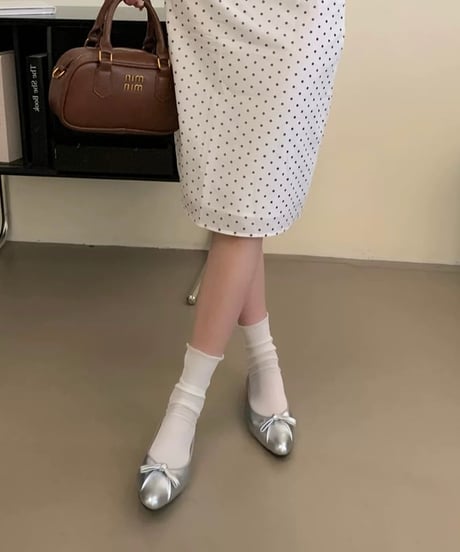 toe bow flats shoes / 3color　hm2117