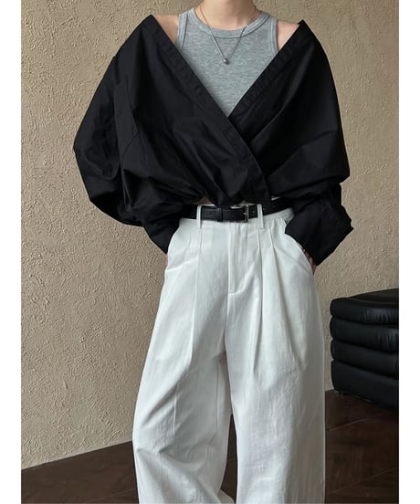 cross wrap shirt / 2color　hm2056