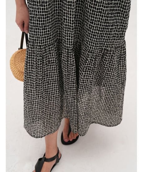 gathered check dress　hm2301