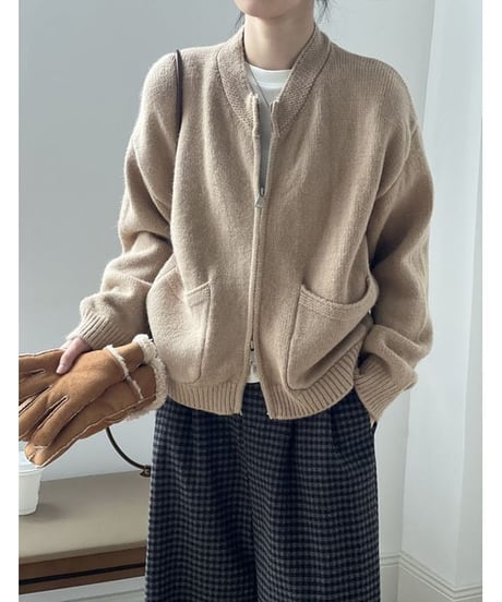 double zipper cardigan / 4color　hm1781