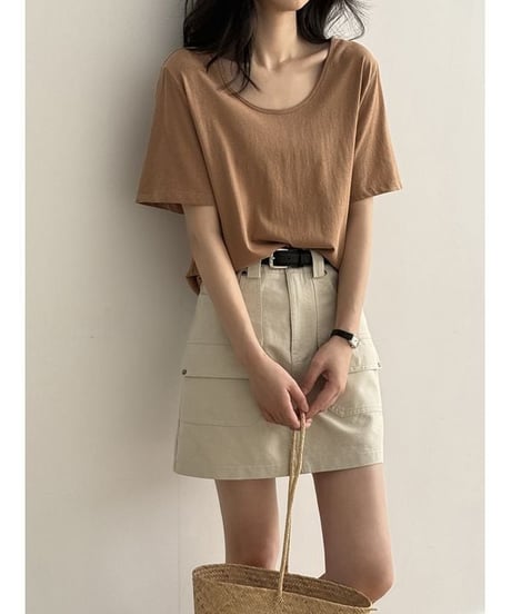 wide neck t-shirt / 6color　hm2280