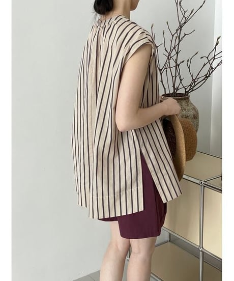 french sleeve stripe blouse / 2color　hm1536