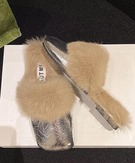 faux fur mules  / 2color　hm2562