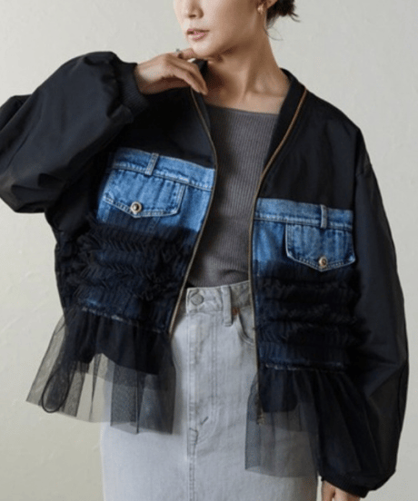 tulle mix blouson / 3color　hm2820