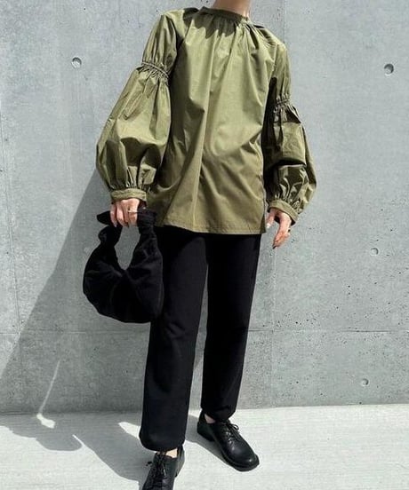 stand collar blouse / 4color　hm2526