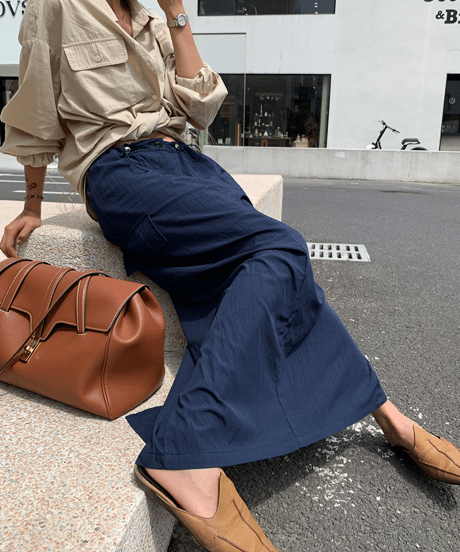 drawstring cargo skirt / 2color　hm1387