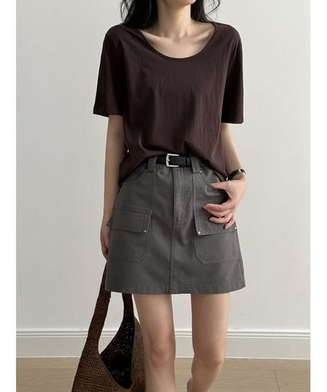 wide neck t-shirt / 6color　hm2280