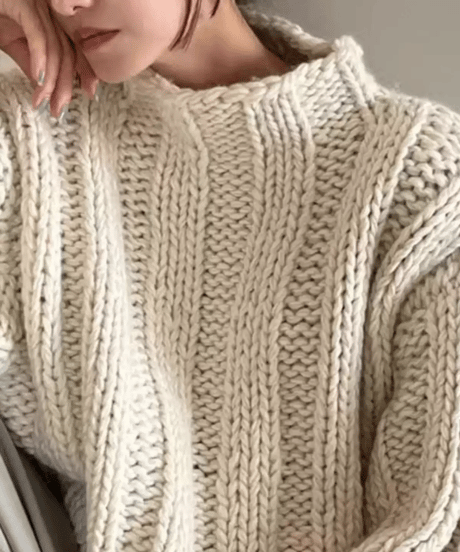 《即納》wide rib knit / 2color　hm1832