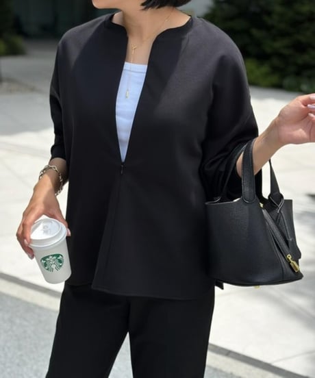 key neck tunic top / 4color　hm2608