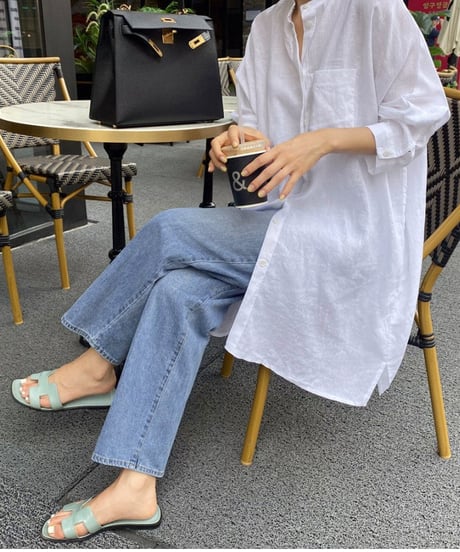relaxed linen shirt　hm2939