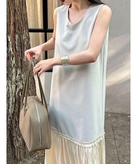 gather maxi dress / 2color　hm2329