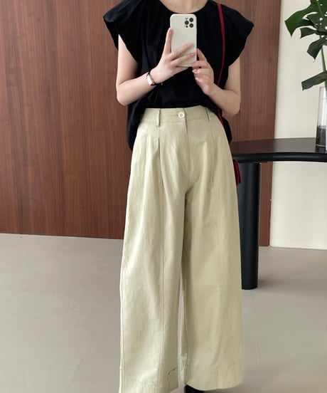 tuck wide pants / 2color　hm1602